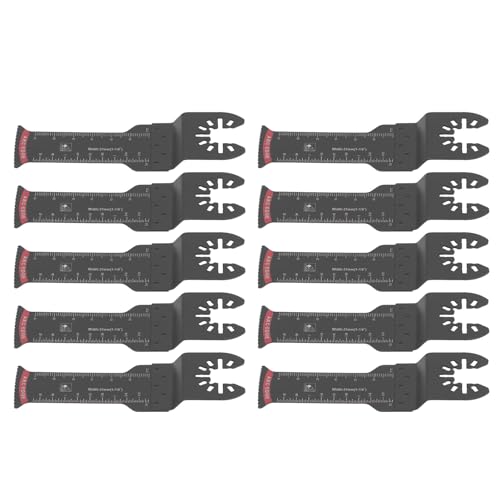 10Pcs Oscillating Saw Blades Wood Quick Release Multitool Blades Kit Curved Edge Oscillating Tool Blades Metal Wood Plastic Cutting Universal Tool 1.25in 31mm