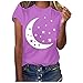 SCBFDI Shirt Femme Kawaii Oversize Haut à Motifs Manche Courte Mince Plissee Shirt Femme Doux Confortable Travail Ete Col Rond