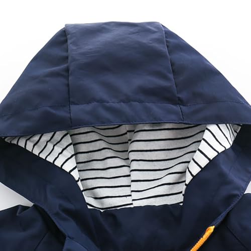 Toddler Boys Girls Fleece Lined Jacket Waterproof Raincoat Windproof Fall Winter Warm Kids Lightweight Cute (Blue, 90)3