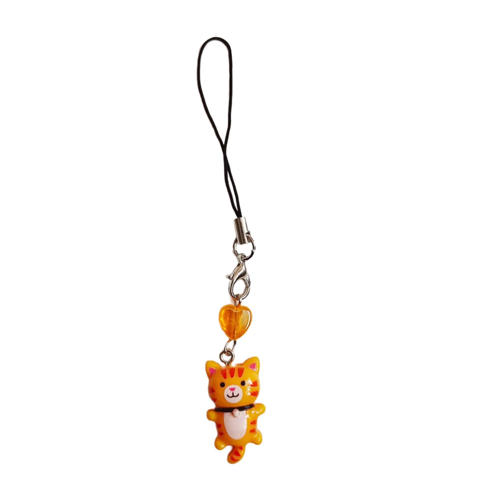 Luofeng Orange Keychain Pendant,Cute Cat Pendant Phone Chain Strap Heart Charm Keychain Phone Lanyard Resin Keyring Bag Backpack Ornament Party Jewelry