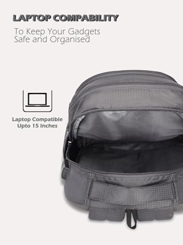 Image of Lavie Sport Maverick 35L Casual Backpack | Fits Upto 15 Inch Laptop Backpack | Laptop Compatiable | Rain cover | For Men & Women