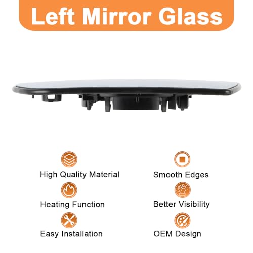 SENZEAL Szkło Lusterka Wstecznego Podgrzewane Strona Kierowcy do Ford Kuga 2013-2019 Galaxy 2006-2015 C-Max 2010-2019 S-Max 2006-2014 EcoSport 2014-2023 (Lewa Strona)