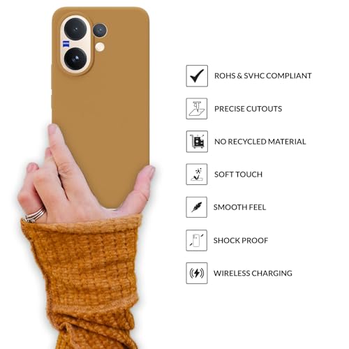 Image of SPRIG Compatible with Vivo V60 Premium SilkTone Back Cover Drop Tested Shock Proof Mobile Case for Men, Women, Boys and Girls with Camera Protection (Golden Brown)