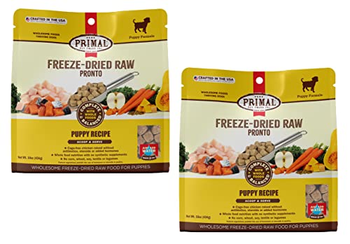 Primal Freeze Dried Canine Meals for Puppies Pronto 16 oz (2-Pack), Full & Balanced Scoop & Serve Wholesome Grain Free Uncooked Pet Meals, Crafted in The USA Primal Freeze Dried Canine Meals for Puppies Pronto 16 oz (2-Pack), Full & Balanced Scoop & Serve Wholesome Grain Free Uncooked Pet Meals, Crafted in The USA