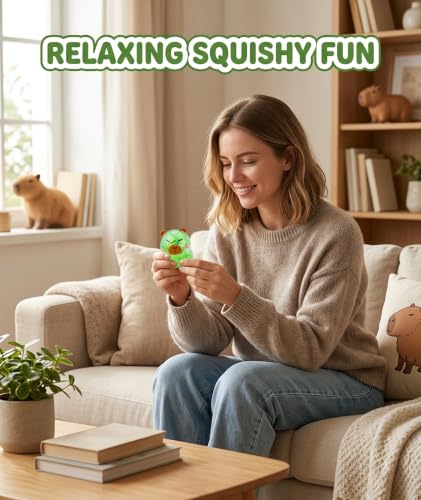 Image of 4 Pcs Capybara Squishy, Taba Squishy, Squishy Toy for Stress Relief, Cute Mystery Dumplings Squishy and Squishy Toy Slow Rising Collection (Green)