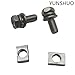 YUNSHUO Stainless Steel Motorcycle Battery Terminal M6 x16mm Bolt Square Nut Kit Scooter