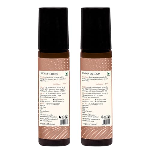 Image of AreoVeda Roll-On CryoCoffee Under Eye Serum Pack Of 2 (10ml Each) With Pentavitin & Quinoa Seed Extract - Reduces Dark Circles, Puffiness & Wrinkles I Visible Results In 28 Days With 72 Hrs Hydration