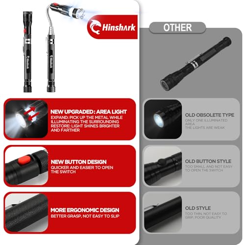 Hinshark Gifts for Men Extendable Telescoping Magnetic Pickup Tools, Valentines Day Gifts for Him, Anniversary Birthday Gift for Men Dad Husband Him, Mens Valentines Gift for Cool Gadgets Tools - Image 3