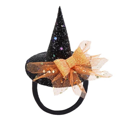 YanJie Halloween Headband for Infants Witches Hat Glitter Nylon Headbands