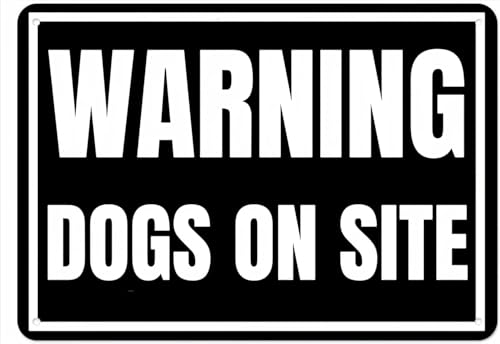 Metal Sign WARNING! DOGS ON SITE Wall Art 8×12 Inch