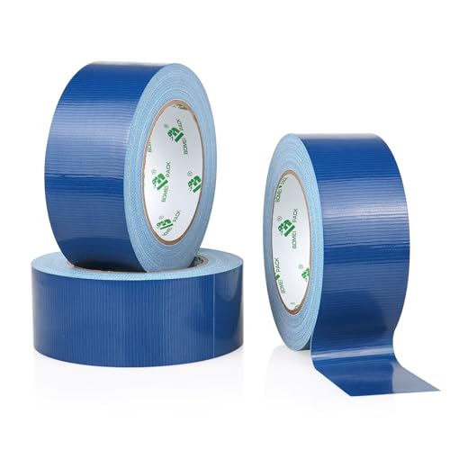 Image of BOMEI PACK Dark Blue Duct Tape, 3Rolls Heavy Duty Strong Industrial Color Duct Tape 9mil x 1.88inch x 30yds for Packing and Repairing