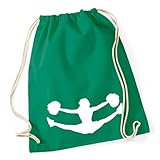 Huuraa Sportbeutel Cheerleader Silhouette Geschenk 12 Liter Kelly Green Baumwolle Cheerleader...