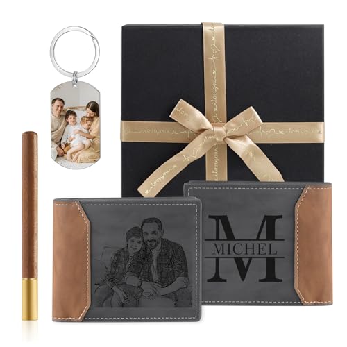 JewelOra Personalized Gifts for Men - Custom Photo Mens Wallet & ...