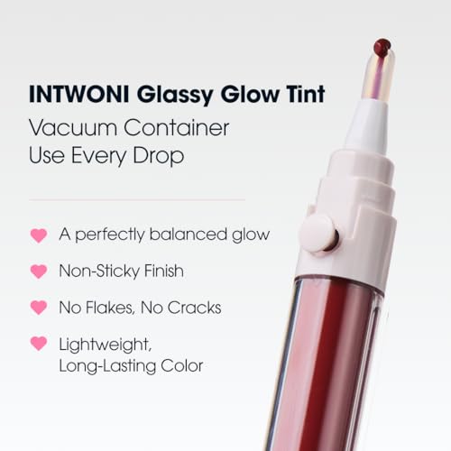 Image of Glassy Glow Lip Stain Tint - Long Lasting Lip Velvet | Clicker Pen Type | Pure Silicone Tip | Airless Fresh-Lock | Smudge-Proof | High-Shine Finish | 5ml | Made in Korea (04 Better)