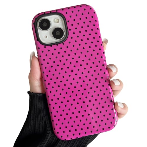 Coque iPhone 15 Mignonne à Pois Roses pour Style Féminin et Protection Quotidienne