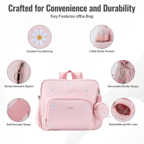 Image of GOBABYMART Diaper Bag Backpack with Changing Pad - Travel Baby Bag, Insulated Bottle Pockets, Stroller Straps
