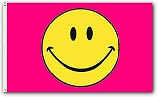 3x5FT Flag Pink Happy Smiley Face Banner Dorm Bedroom Advertising USA