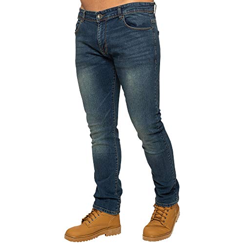 Ze ENZO EZ325 Mens Stretch Skinny Slim Fit Jeans Flex Stretchable Denim Pants Stretch Trousers Light Stonewash 36S