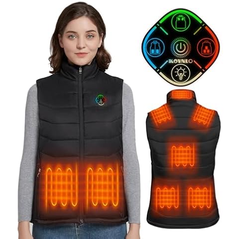 KOVNLO Womens Heated Vest, 4 in 1 Smart Controller, Lights-out Design, Lightweight Heating Vest (Battery Pack Not Included) Cover