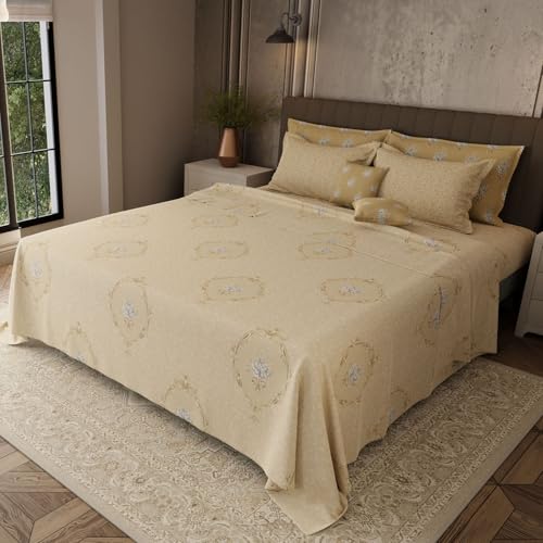 Image of BOUTIQUE LIVING Platinum Pulse Monticello 100% Cotton 800 TC Brown Floral King Bedding Set