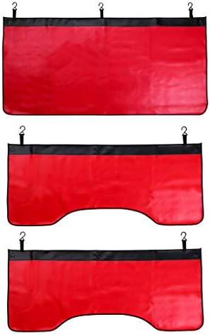 OwnMy Lightweight Automotive Mechanic Magnetic Leather Fender Cover Protector Gripper Mat Pad with Hooks for Repair Automotive Work (3 PCS - Red)