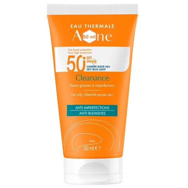 Clean Solaire SPF 50 Facial Sunscreen – For Face and Neck, Oily and Acne-Prone Skin, Sebum-Regulating, Antioxidant Protection, Broad-Spectrum UVA/UVB, Non-comedogenic, Water Resistant, 1.7 Fl Oz