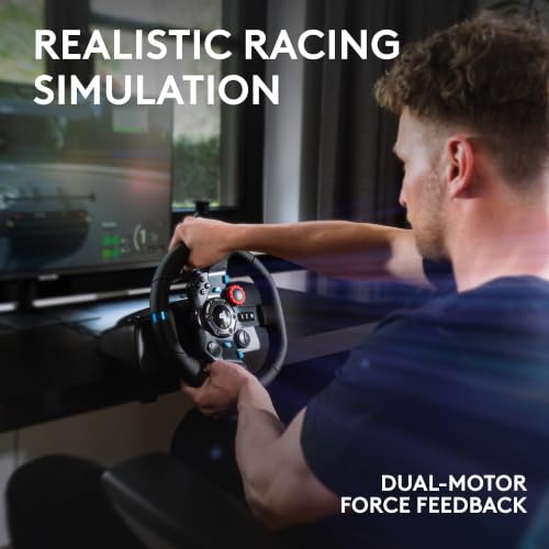 Logitech G 29 SE Driving Force Racing Steering Wheel and Pedals, Force Feedback, Genuine Leather + Driving Force Shifter - for PS5, PS4 and PC, Mac - Black