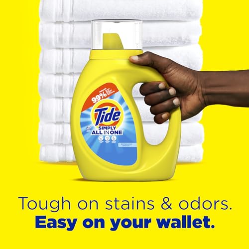 Image of Tide Simply All-In-One Liquid Laundry Detergent, Refreshing Breeze Scent, 10 fl oz Each (Pack of 12)