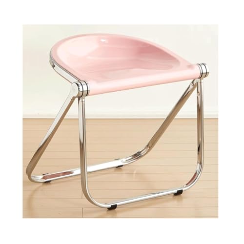 Silla de comedor moderna de plástico sin brazos, silla de cocina plegable con marco de metal, almohadillas antideslizantes, capacidad de 250 kg, muebles de comedor elegantes y que ahorran espacio