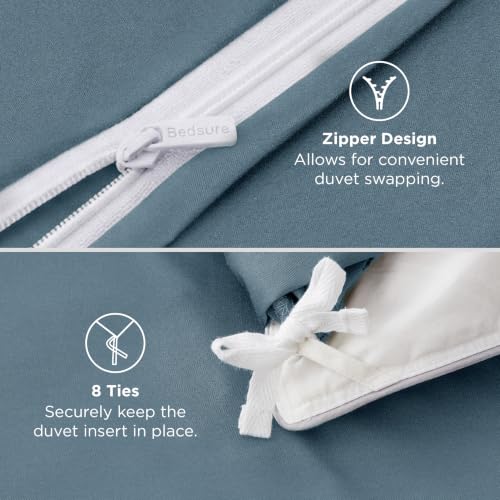 Image of Bedsure PureWoven Cooling Duvet Cover, Ideal for Hot Sleepers, Queen Size
