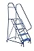 Vestil LAD-PW-32-5-P Portable Warehouse Ladder Perforated 30-1/4" x 14" 5 Step, Blue