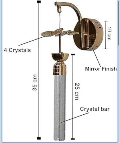 Image of 12 Watt Led Wall Light and Wall scones wall lamp for- Home, Kitchen, Bedside, Bedroom, Living Room, Office, Indoor, Bedside, Mirror Side, Diwali Lighting (Crystal Wall)