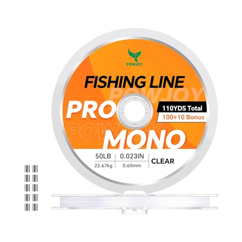 Image of Monofilament Fishing Line with Knot Guide Card, Tangle-Free Snap Ring for No More Mess, Low Memory Smooth Casting Nylon Mono String, 15 /20 /30 /50 /80LB, 220-1050 Yards