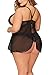 JuicyRose Sexy Open Back Lingerie Plus Size (XXL, Black)