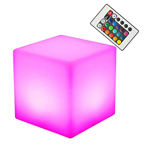 Lampe à changement de couleur LED cube 10cm télécommandée pour extérieur