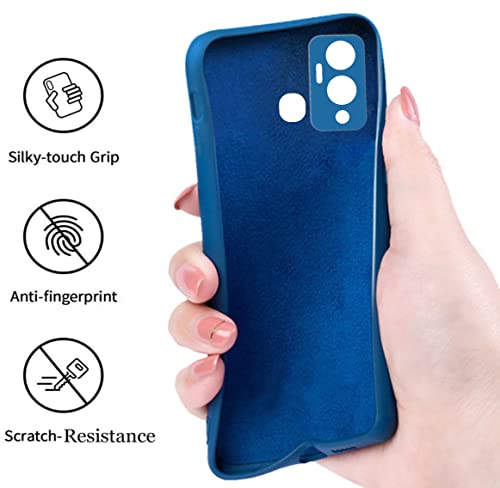 Image of A rtistque Liquid Silicone Back Cover Case for Infinix Hot 12 Play Matte Shockproof TPU Soft Flexible with Camera Protection - Blue