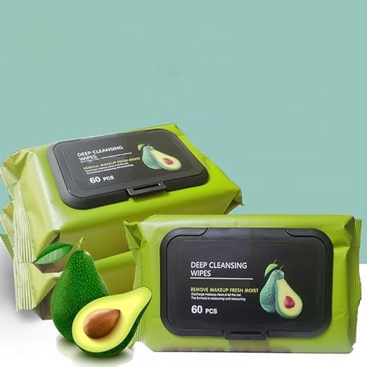 Avocado Moisturizing Deep Cleansing Facial Wipes with Cucumber and Vitamin E, Makeup Remover, Hydrating and Soothing, 1 Pack-image-41