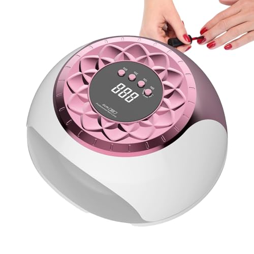 Lámpara de uñas UV | Luz de curado con temporizador | Lámpara de uñas LED UV de secado rápido profesional con ajustes de temporizador para uso en el hogar, viajes, salón de belleza