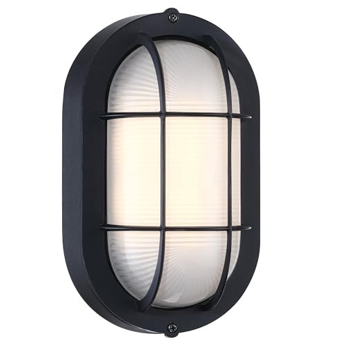 GRUENLICH Outdoor Bulkhead Light LED Oval Wall Sconce Rustproof Aluminum