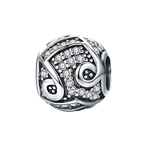 ABAOLA Music beads Musical Instruments Charm 925 Sterling Silver Note Charm Beads for Fashion Charms Bracelet & Necklace (Sparkling Note)