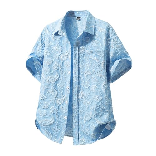 Camisa hawaiana para hombre de manga corta multicolor para verano informal