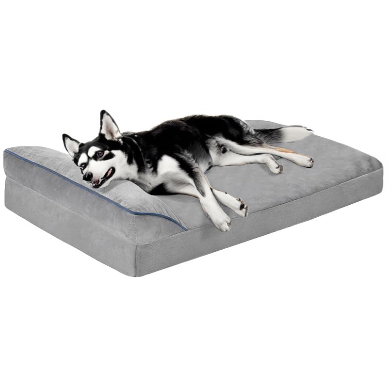 Mascotas, Pet Products LINGLUCKY Cama para Perros Grande,Sofá Cama para Perros Lavable con Funda Extraíble,Cama para Mascotas Transpirable,Cama para Perro Memory Foam con Parte...
