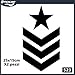 Kit 2 Pezzi -Stelle Graduate 25x15cm- Adesivi Esercito Militare US Army Montanti Stickers Adesivo (Nero)
