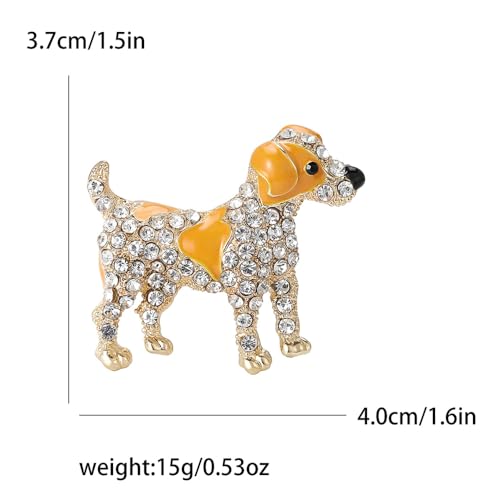 Image of Cute Dog Rhinestones Cartoon Animal Brooch Lapel Pins Badge Brooches for Women Girls Suit Desses Clothing Backpacks Bags Hats Accessory Fashion Jewelry