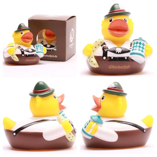 Duckshop I Badeente Oktoberfest Ente I Quietscheente I L: 8,5 cm I Geschenk Bayern I Geschenk Oktoberfest