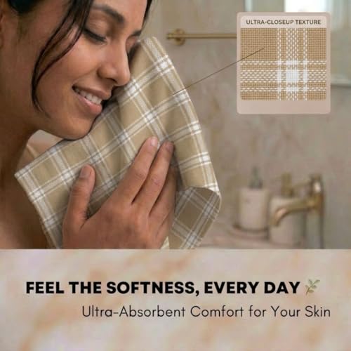 Image of Athom Living Premium Bath Towel 75 x 150 cm Pack of 1 Waffle Towel,Ultra Absorbent, Quick Dry, and Durable - Ideal for Spa, Gym, and Everyday Use, Yellow Color