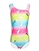 Produktbild iDrawl One Piece Bademode Mädchen Badeanzug Mehrfarbig Einhorn Sommer Beachwear UPF 50+,7-8 Jahre