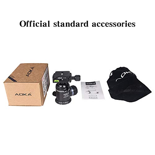 AOKA Professional 360-Degree Rotating Panoramic Ball Head with 1/4-inch Quick Release Plate, Self-Weight 1.08 lbs/0.49 kg, Maximum Load 66 lbs/30 kg, Suitable for Tripods, Monopod, SLR Cameras (KK44)
