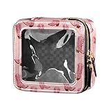 KICPOAY Clear Makeup Bag Pink Cowgirl Boots Travel...