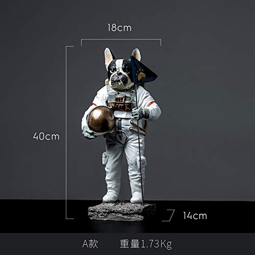 WYHP Nordic Creative Space Cat Space Crafts Resin Decoration Home Living Room TV Cabinet Decoration (Color : Space dog)